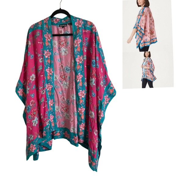 VINTAGE Tolani Collection Women's Kimono Floral Multicolor 3X Bohemian 90s - Picture 11 of 11